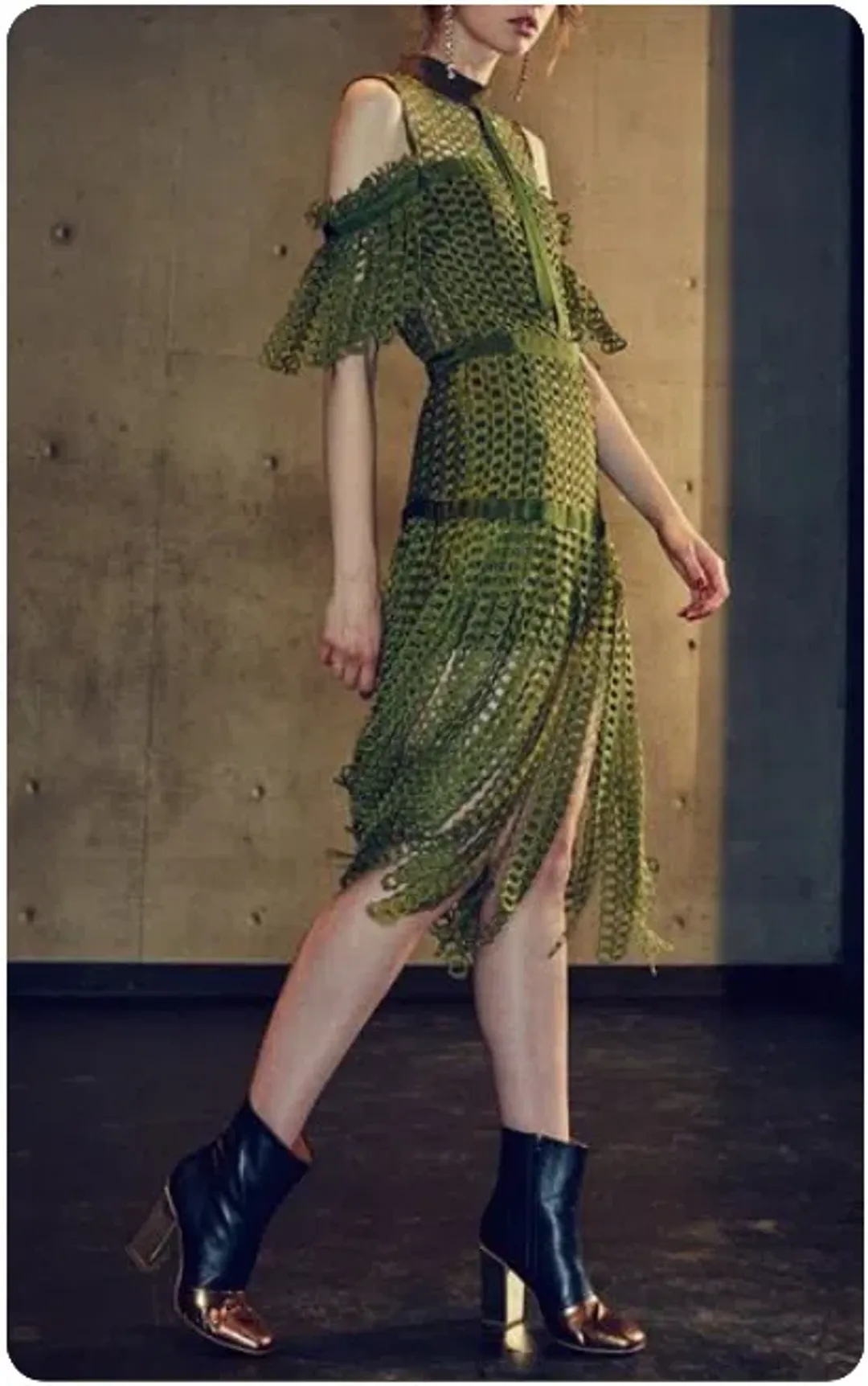 Romance Was Born Link Garden Dress in Khaki Green Size 6 for rent on The Volte - main image