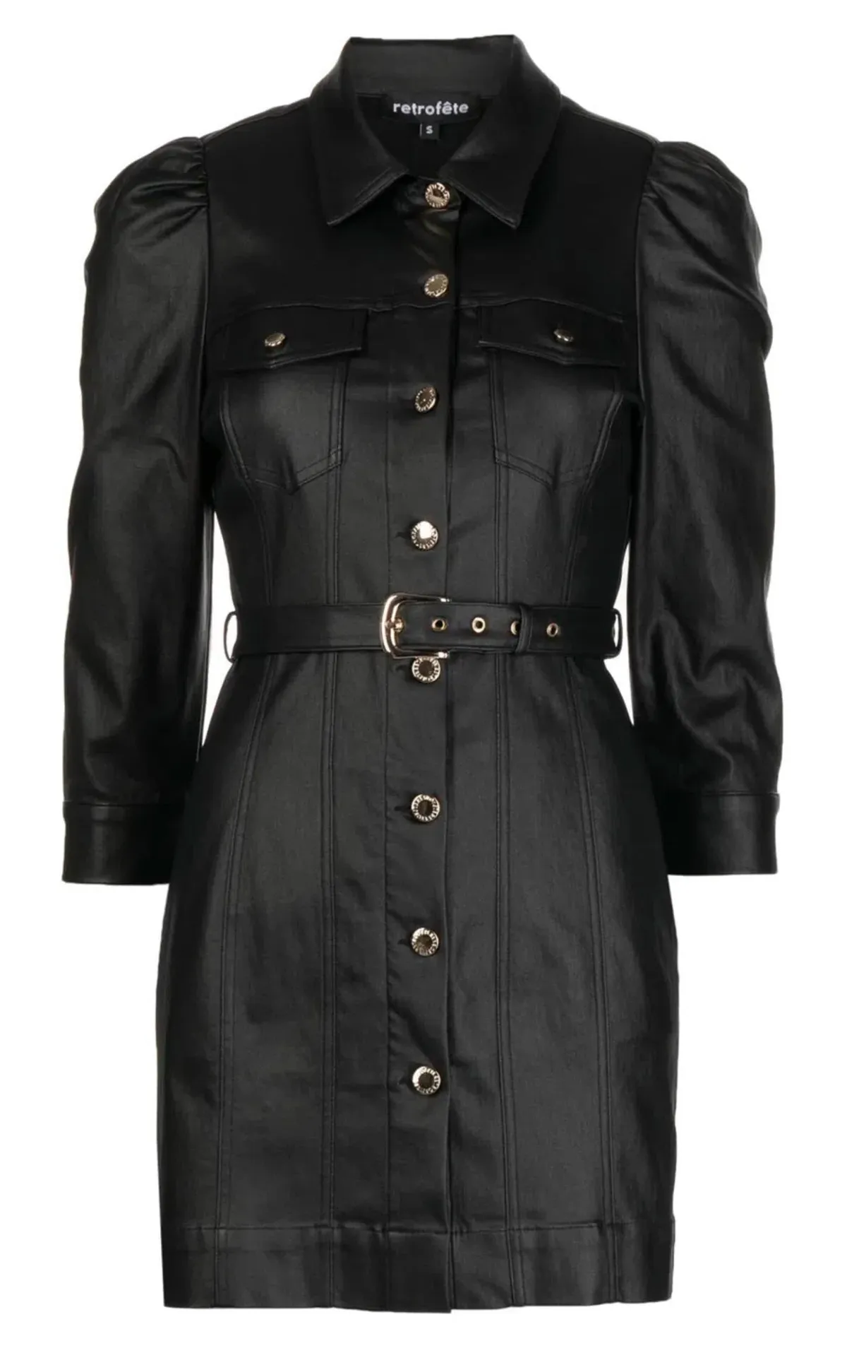 Retrofete Lema Mini Dress Coated Black Size M / AU 10 - Image 4