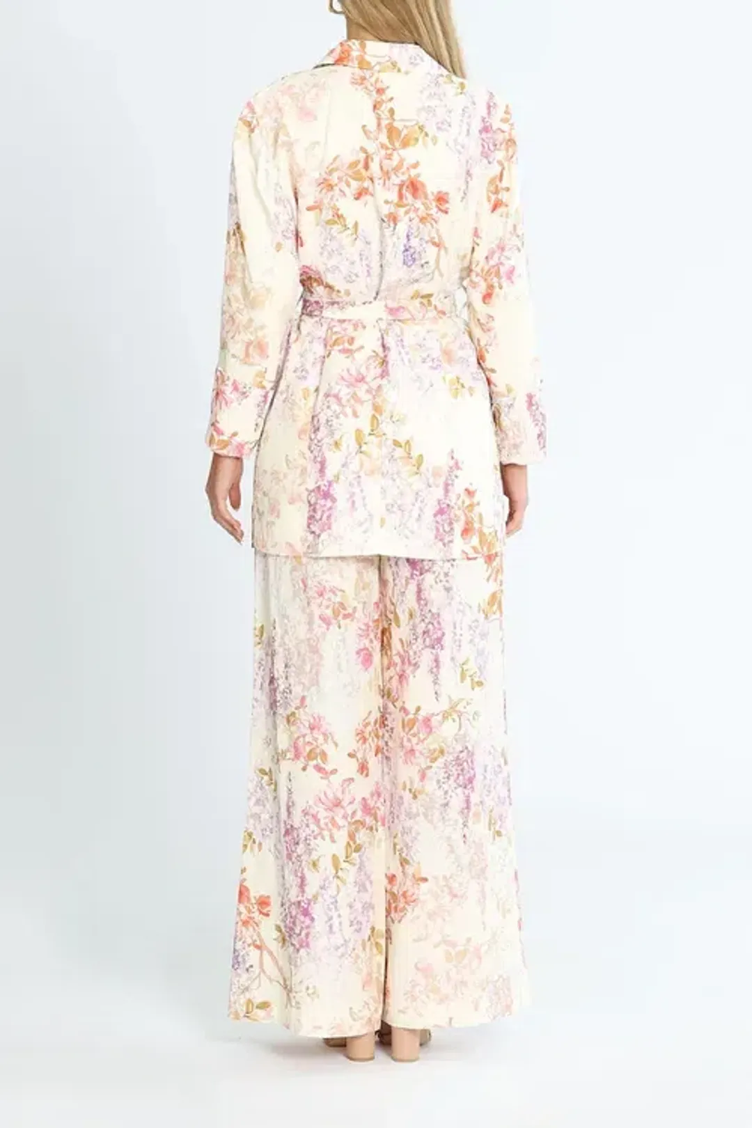 Ministry of Style Joyful Blooms Blazer and Pant Set Multi Floral White Size 16 for rent on The Volte - main image