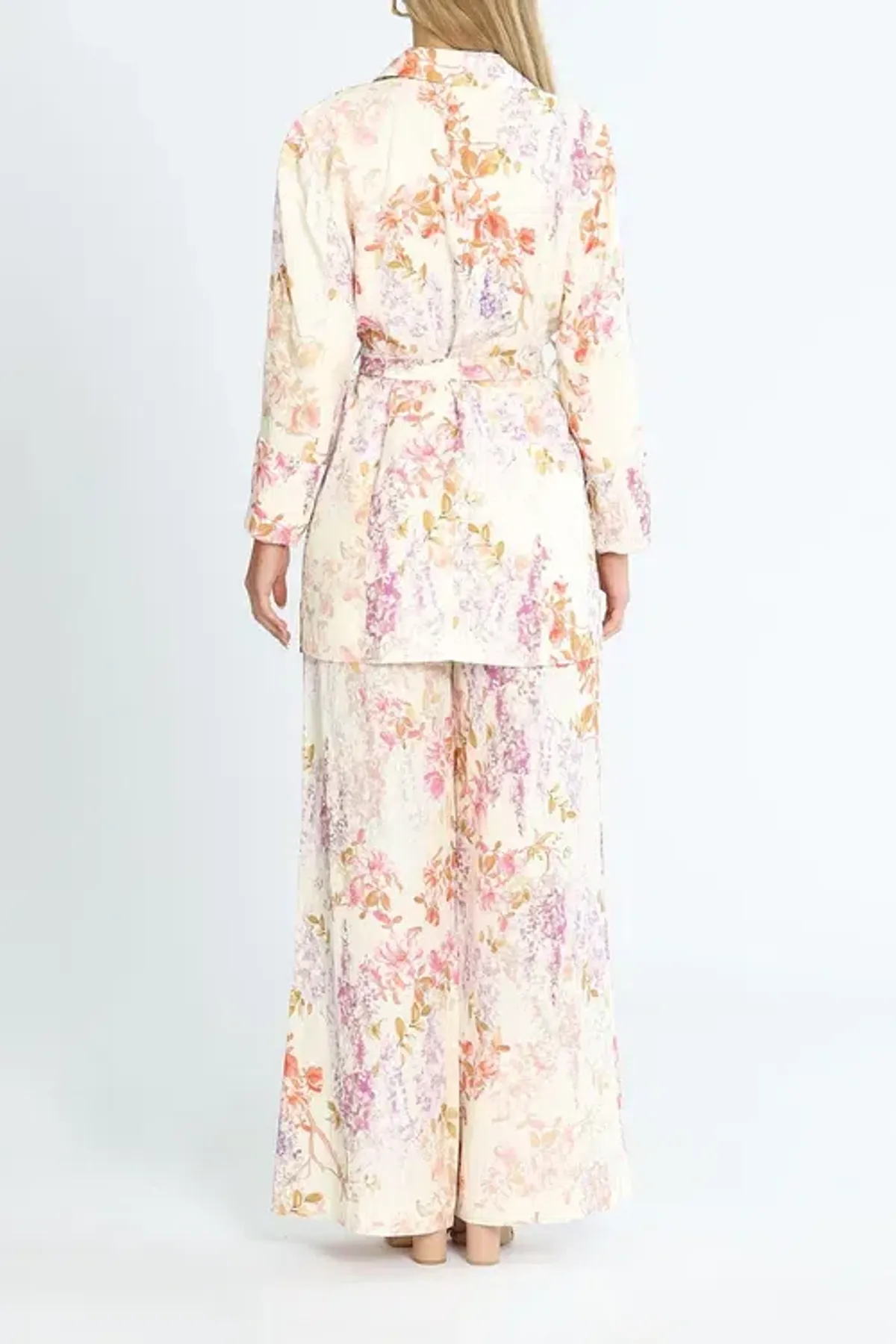 Ministry of Style Joyful Blooms Blazer and Pant Set Multi Floral White Size 16 - Image 3