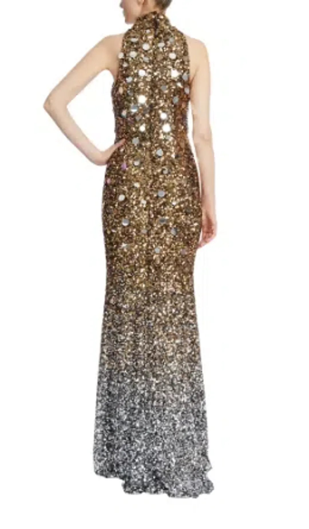 Badgley Mischka Ombre Sequined Gown Size 10  for rent on The Volte - main image