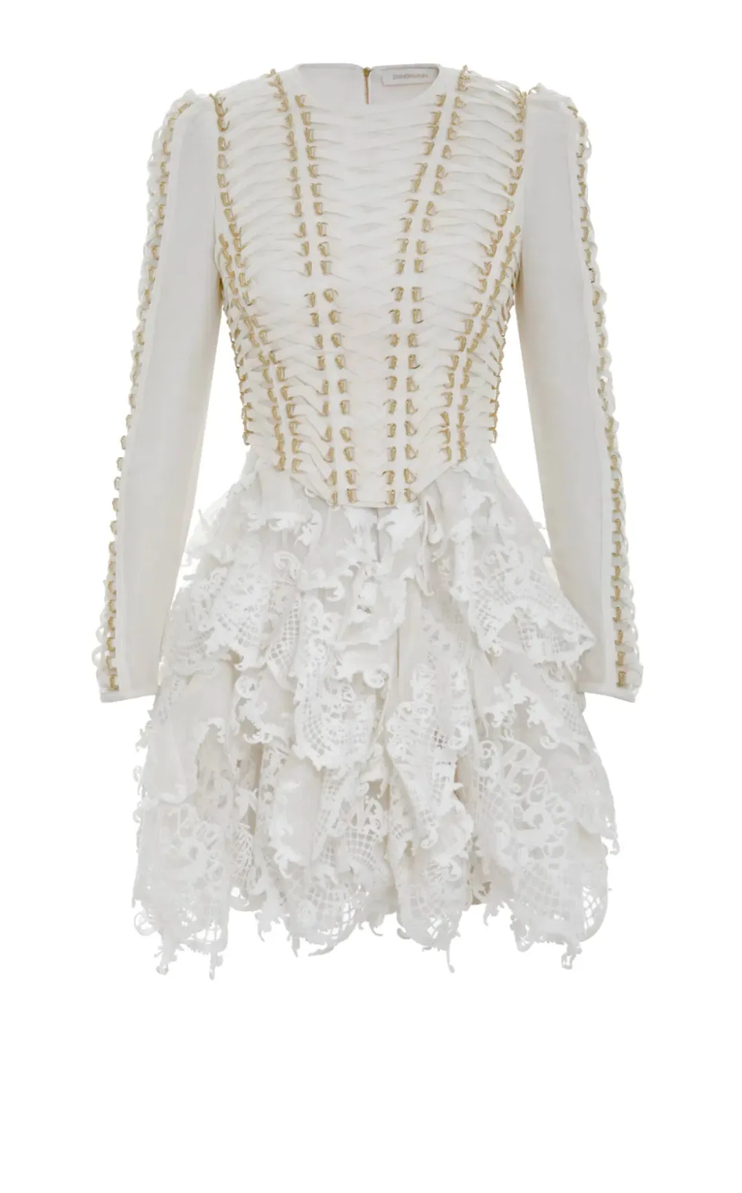 Zimmerman Coaster Corset Laced Dress in Ivory Size 0 / AU 8 for rent on The Volte - main image
