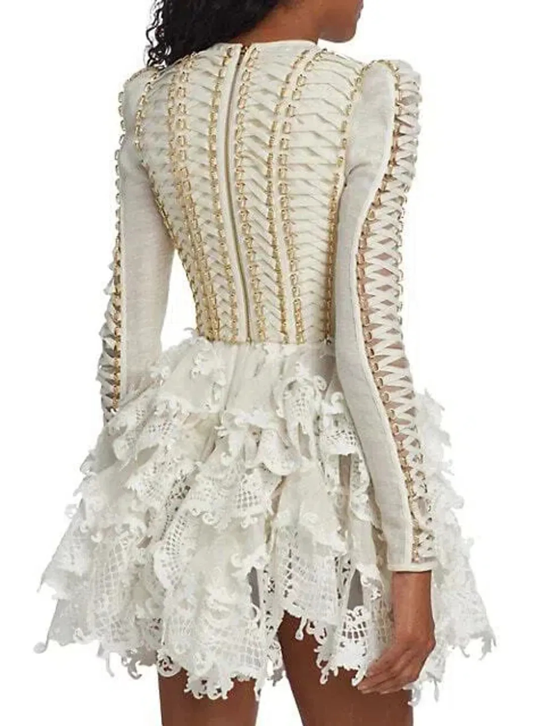 Zimmerman Coaster Corset Laced Dress in Ivory Size 0 / AU 8 for rent on The Volte - main image