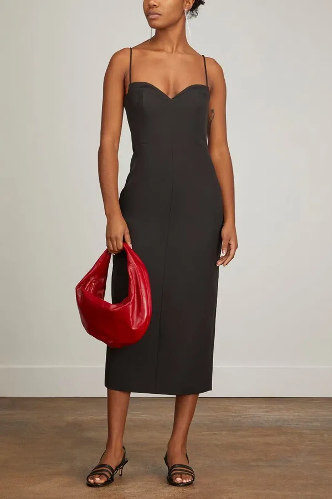 Rachel Gilbert The Bodie Midi Dress Black Size 8 for rent on The Volte - main image