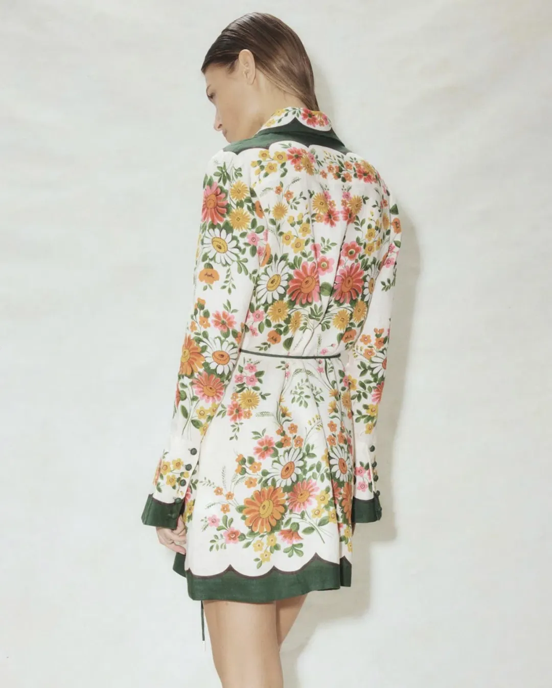 Alemais Elisabetta Mini Dress Green/Floral  Size 10 for rent on The Volte - main image