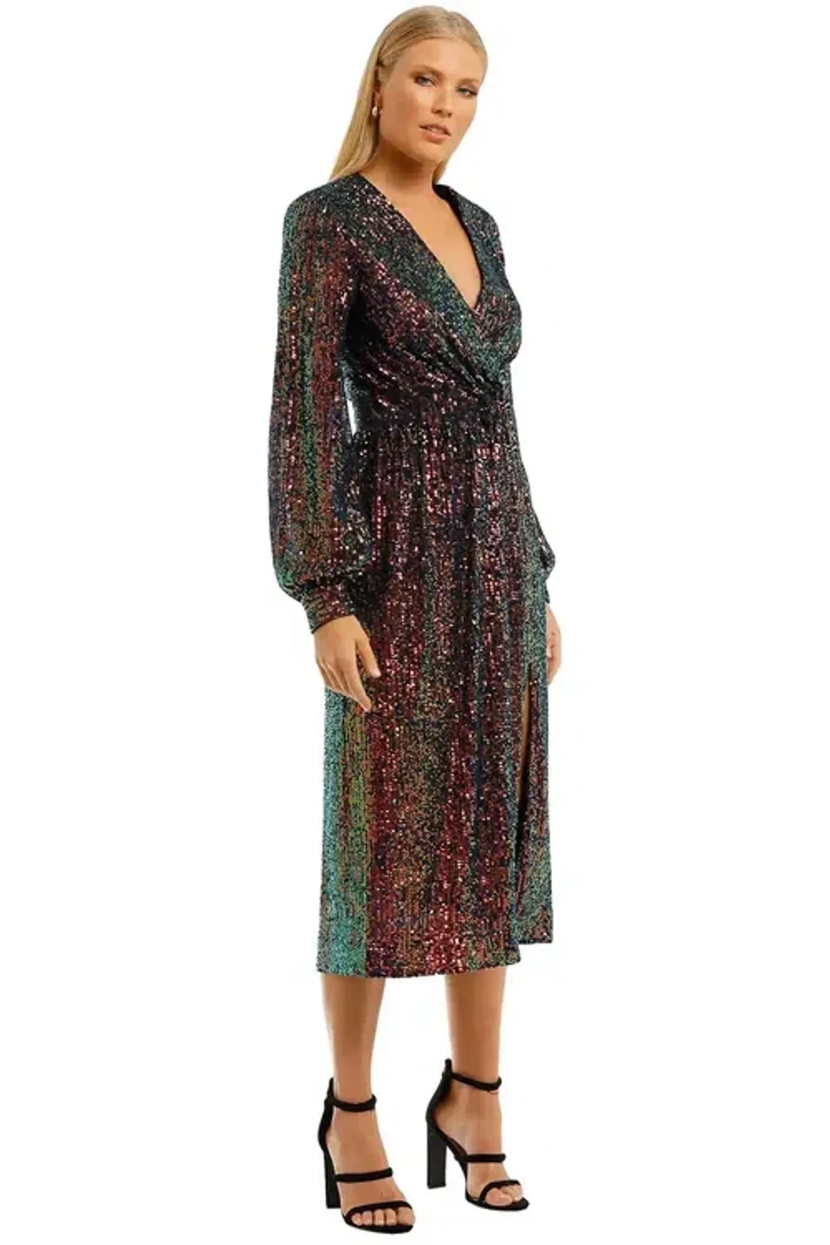 Rebecca Vallance Roxbury Long Sleeve Midi Multi Size 8 - Image 2