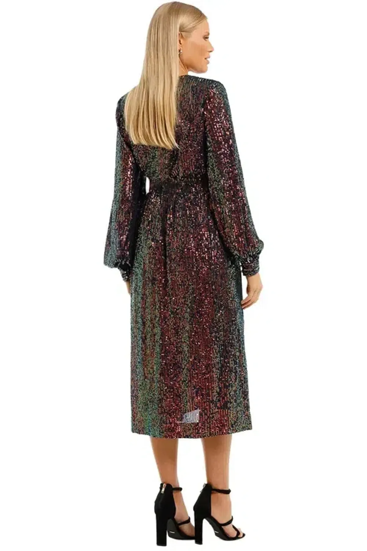 Rebecca Vallance Roxbury Long Sleeve Midi Multi Size 8 - Image 3