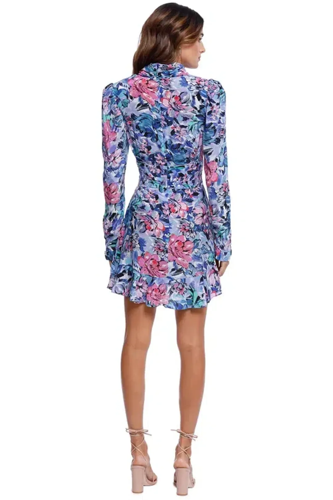 Rebecca Vallance La Violette Mini Dress Blue Multi Print Size 12 for rent on The Volte - main image