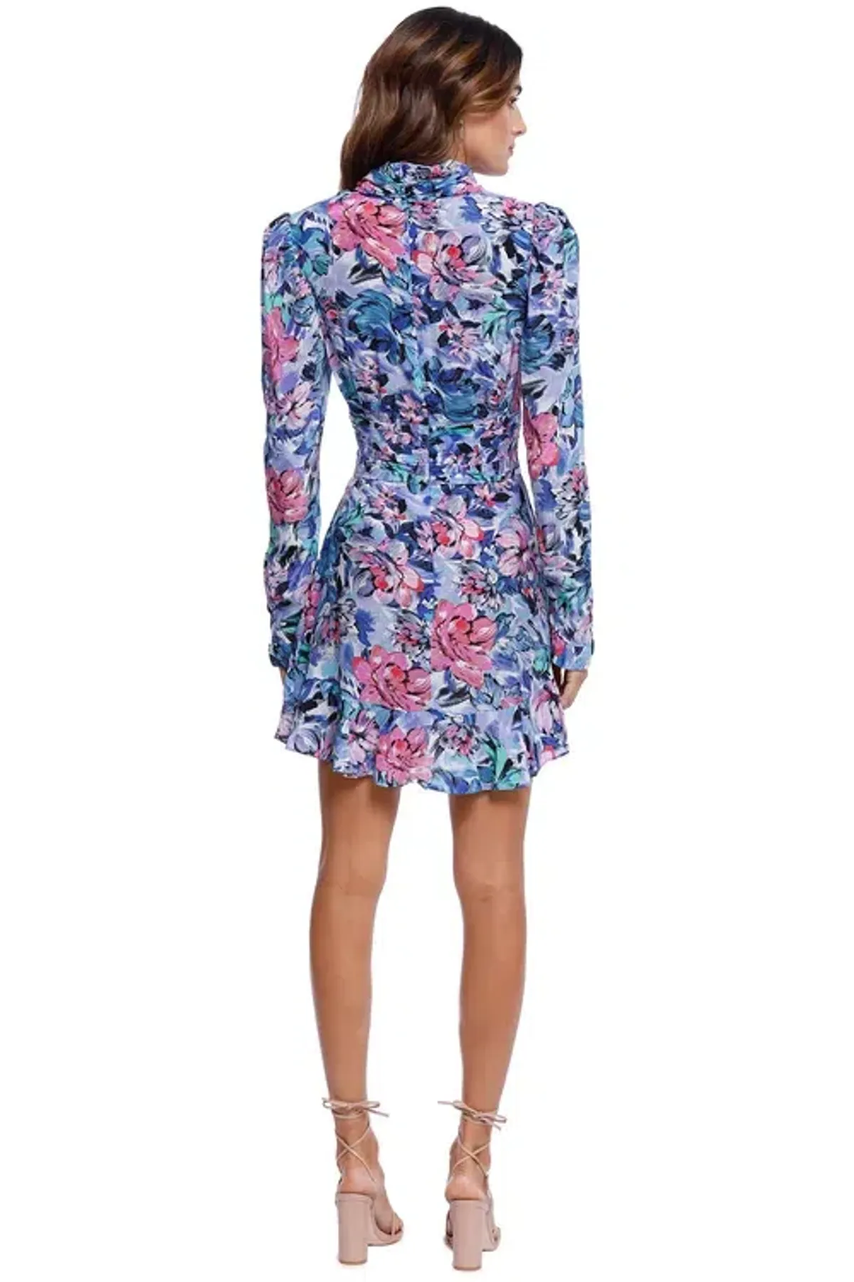 Rebecca Vallance La Violette Mini Dress Blue Multi Print Size 12 - Image 3