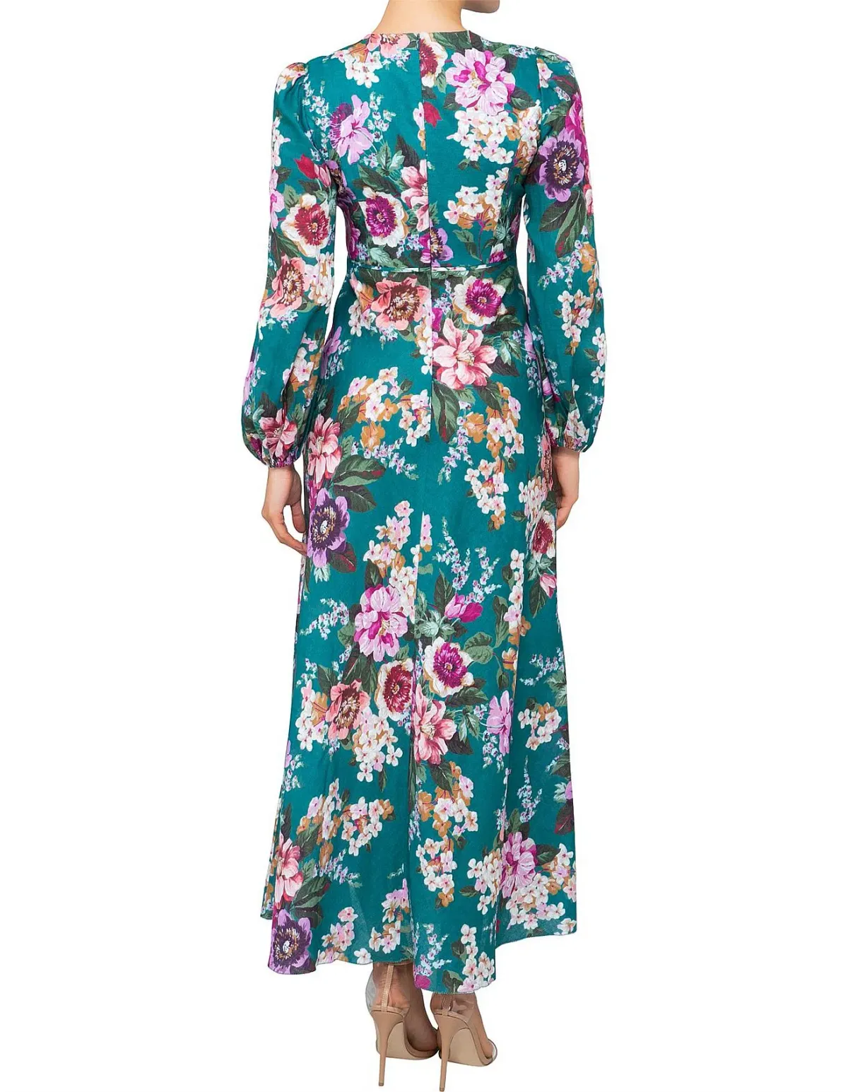 Zimmermann Allia high neck dress in Emerald Floral  Size 2/ AU 12 - Image 2