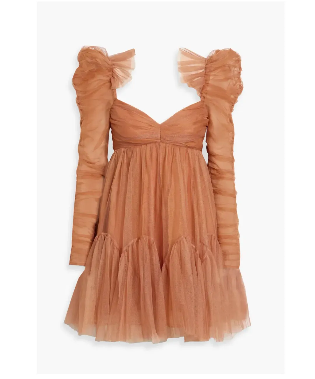 Zimmermann Tulle Ruched Mini Dress Lipstick Size 0P / AU 6P for rent on The Volte - main image