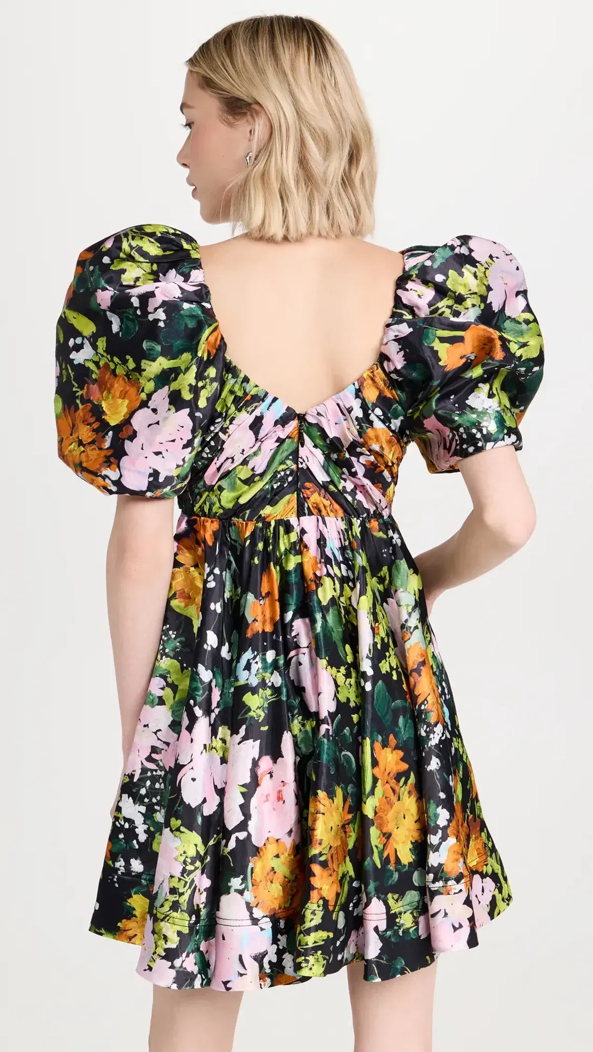 Aje Gabrielle Plunge Mini Dress Midnight Floral Size 8 - Image 5