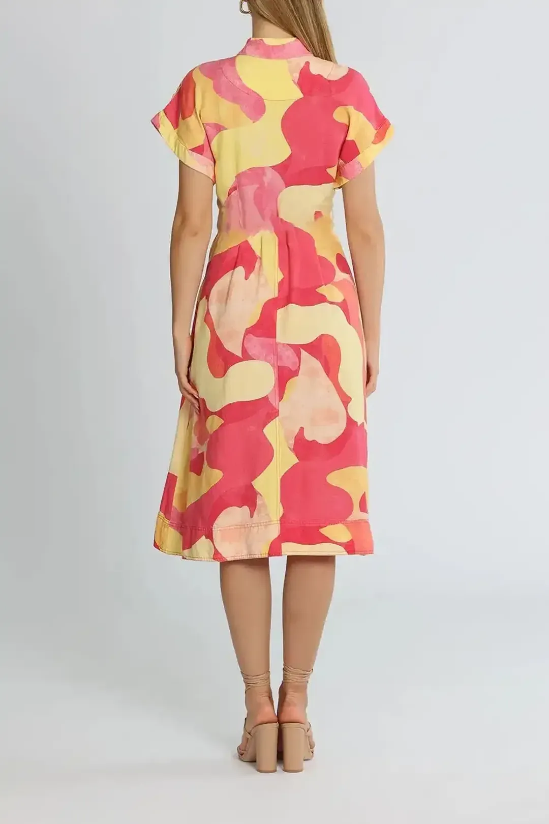 Rebecca Vallance Toretta Midi Dress Multi Print Size AU 8 for rent on The Volte - main image