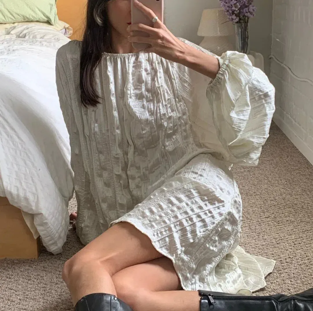 Local Woman Satin Crinkle Mini Dress One Size  for rent on The Volte - main image