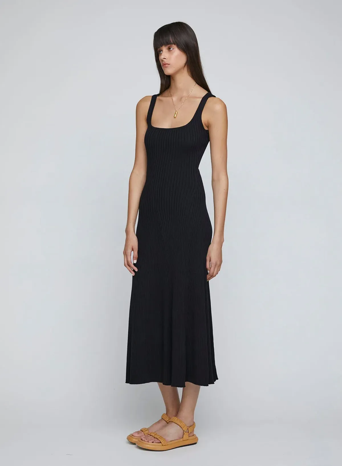 Anna Quan Dido Rib Knit Midi Dress Black Size 8 - Image 3