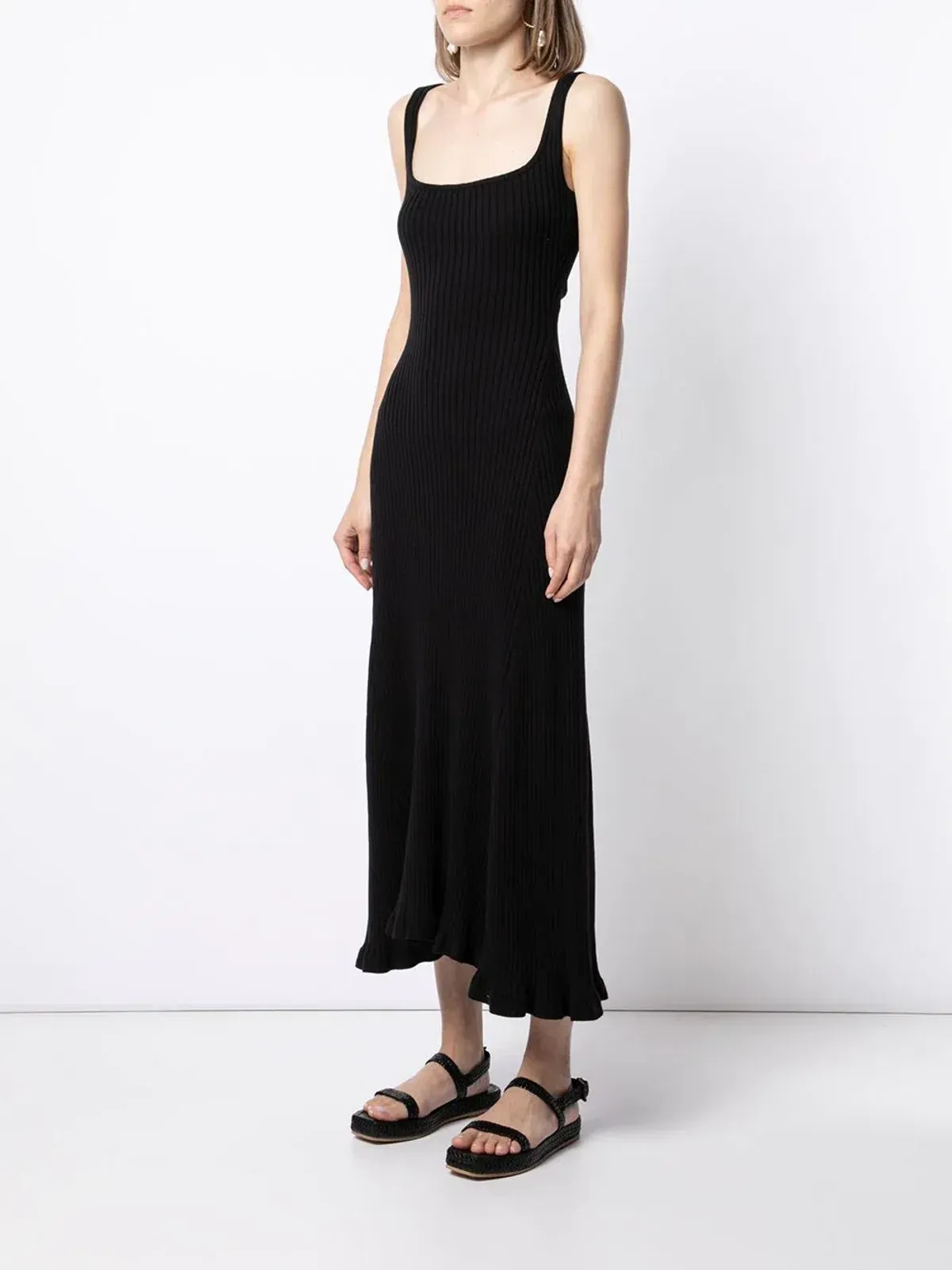 Anna Quan Dido Rib Knit Midi Dress Black Size 8 - Image 5