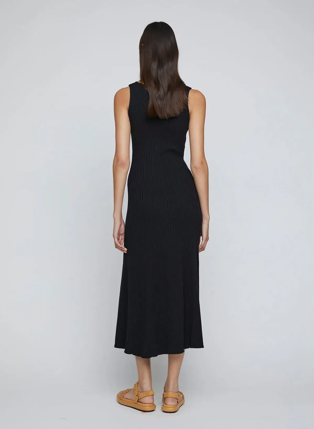 Anna Quan Dido Rib Knit Midi Dress Black Size 8 - Image 4