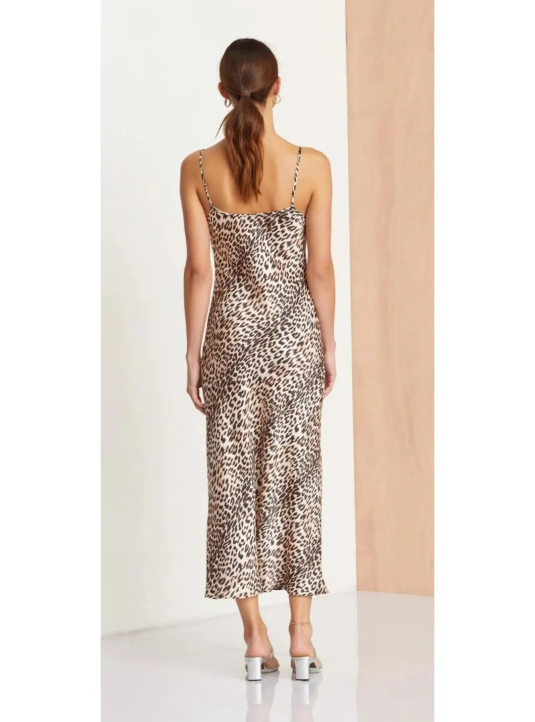Bec & Bridge Feline Midi Dress Leopard Print Size AU 8 for rent on The Volte - main image