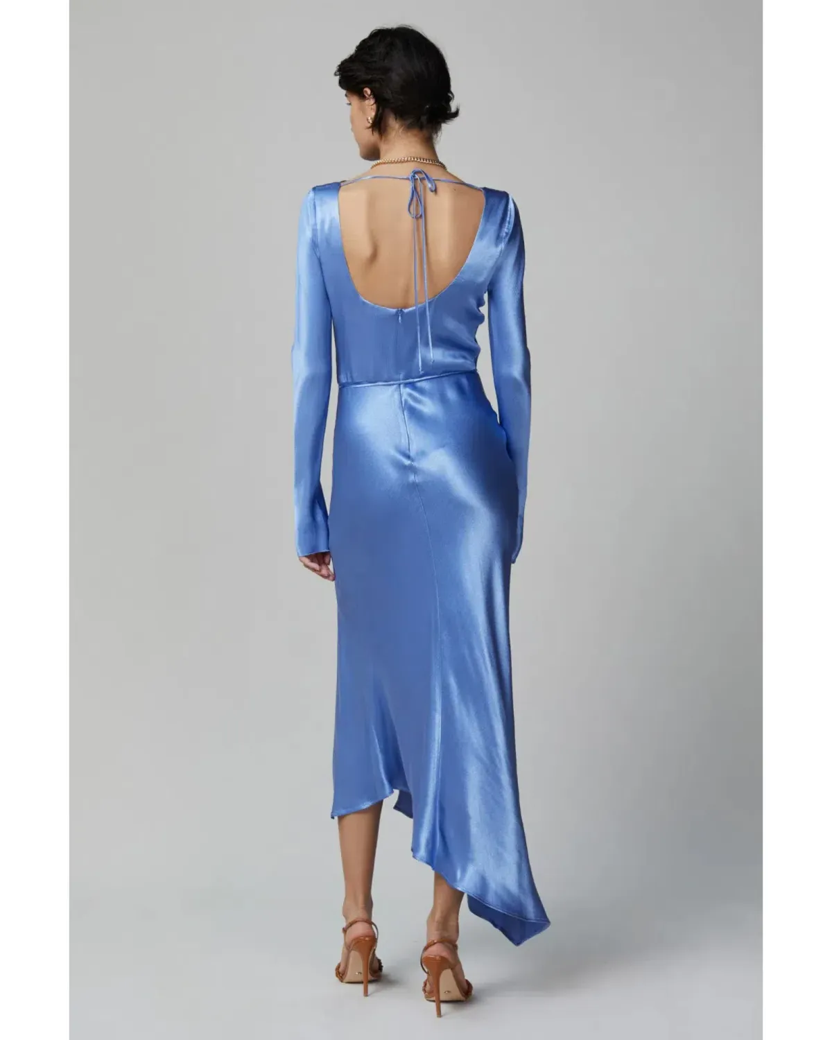 Bec & Bridge Delphine Long Sleeve Midi Dress in Cornflower Blue Size AU 6 - Image 2