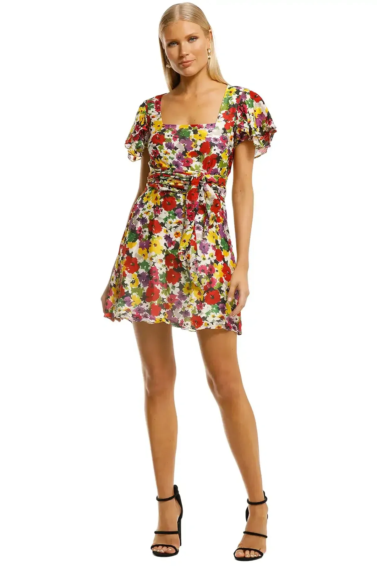 Talulah The Blossom Mini Dress Cloud Dancer Multi Print Size 10 - Image 1