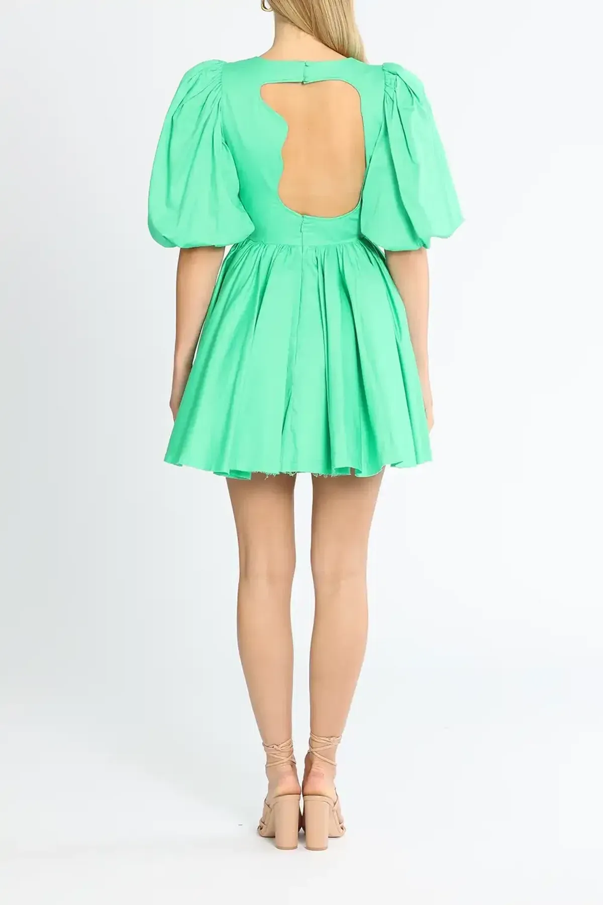 AJE Colette Cut Out Mini Dress Green  Size 14 - Image 3