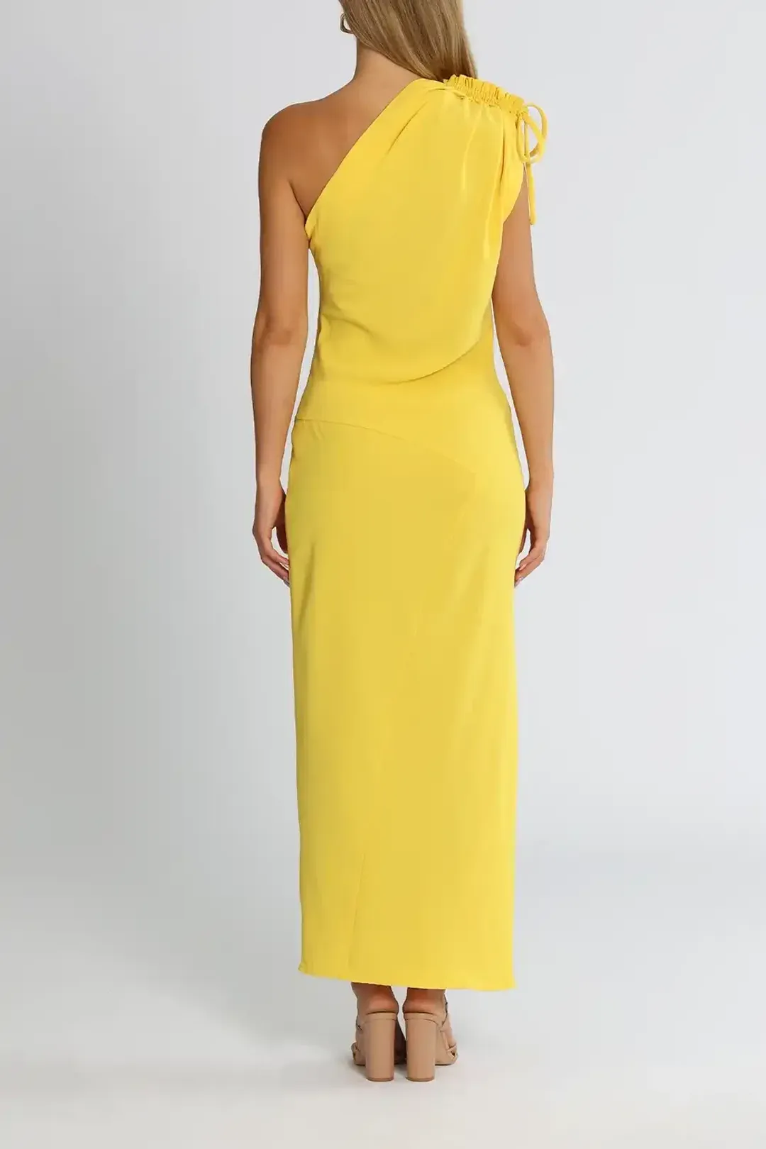 By Johnny Jasmine One Shoulder Dress Yellow Size 12 for rent on The Volte - main image
