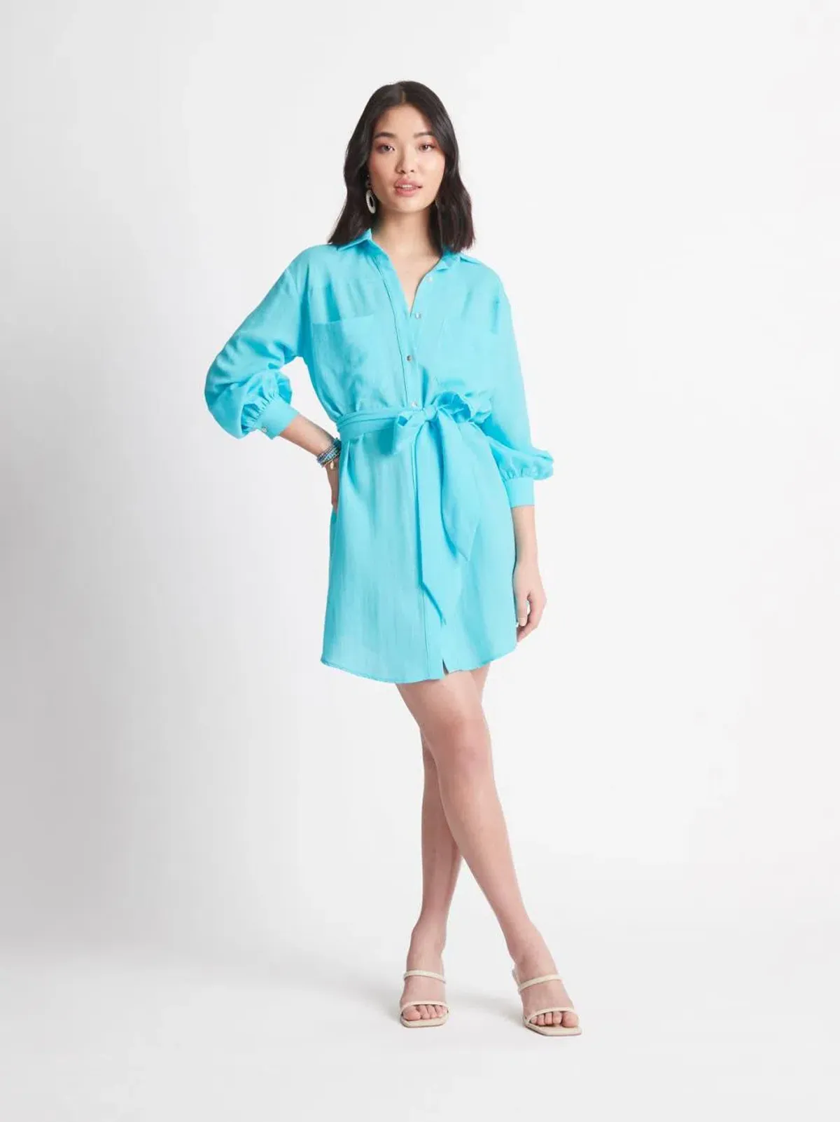 Sheike Envy Shirt Mini Dress Blue Size 14 - Image 1