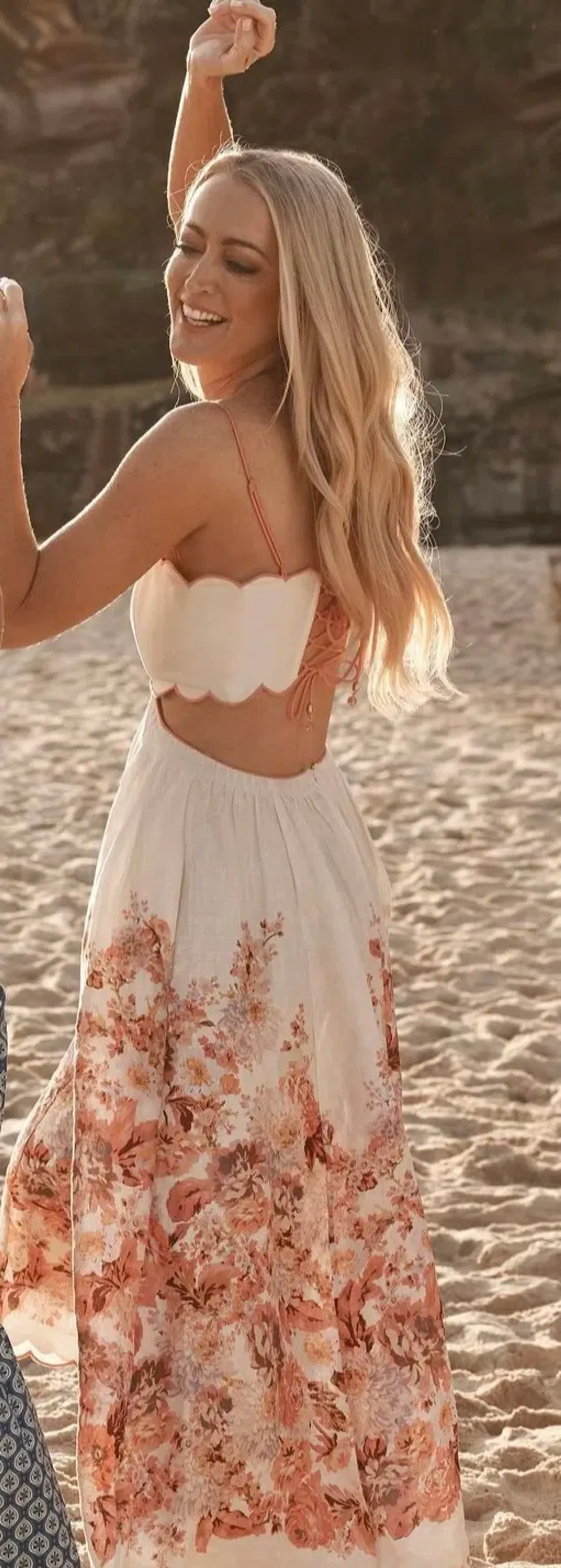 Zimmermann Devi Scallop Midi Dress Floral Size 1 / AU 10 - Image 6