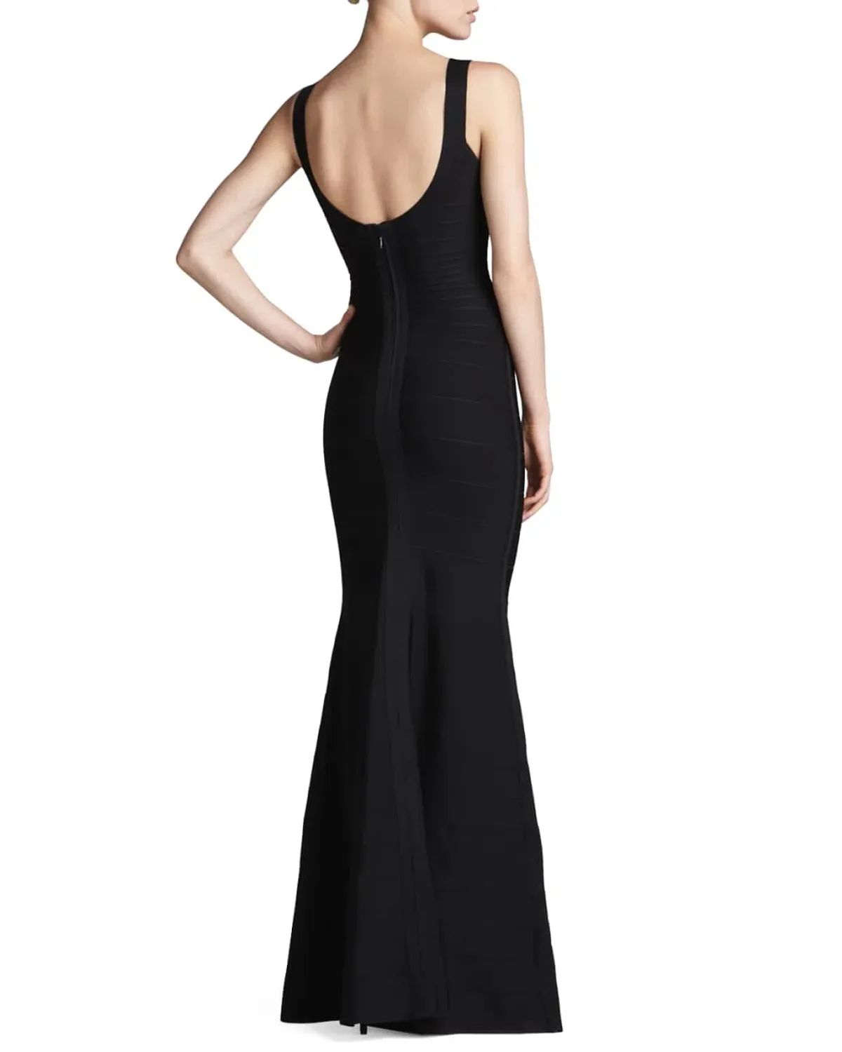 Herve Leger Bandage Round Neck Gown Black Size S / AU 8 - Image 2