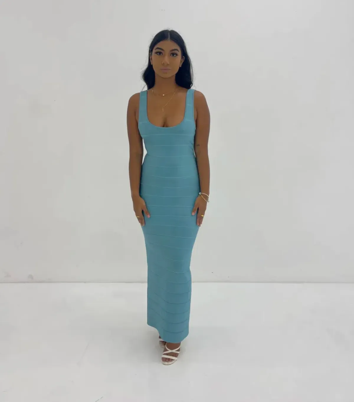 Herve Leger Bandage Midi Dress Blue Size S / AU 8 - Image 2