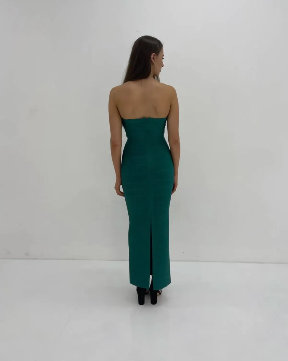 Herve Leger Strapless Gown Jade Size S / AU 8 - Image 3