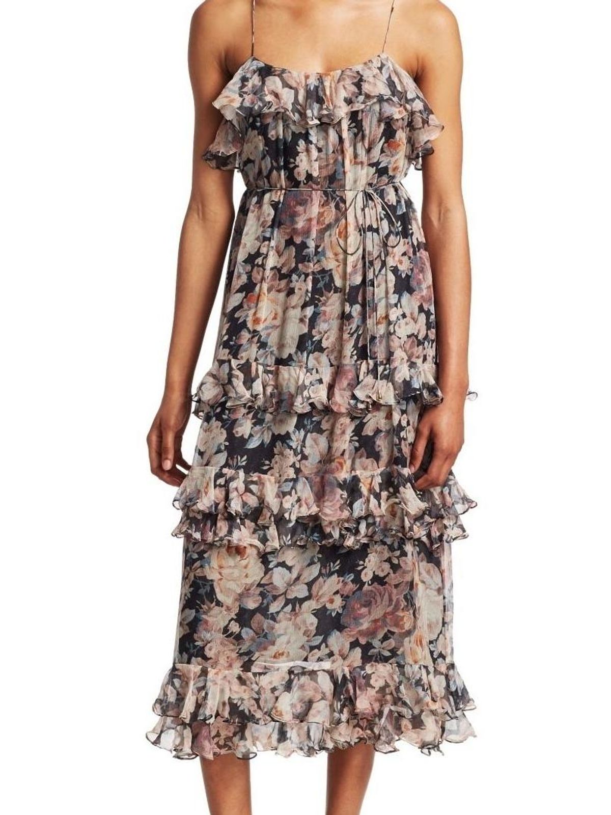 Zimmermann Tempest Frolic Tier Dress Pink Floral Size 8 - Image 1