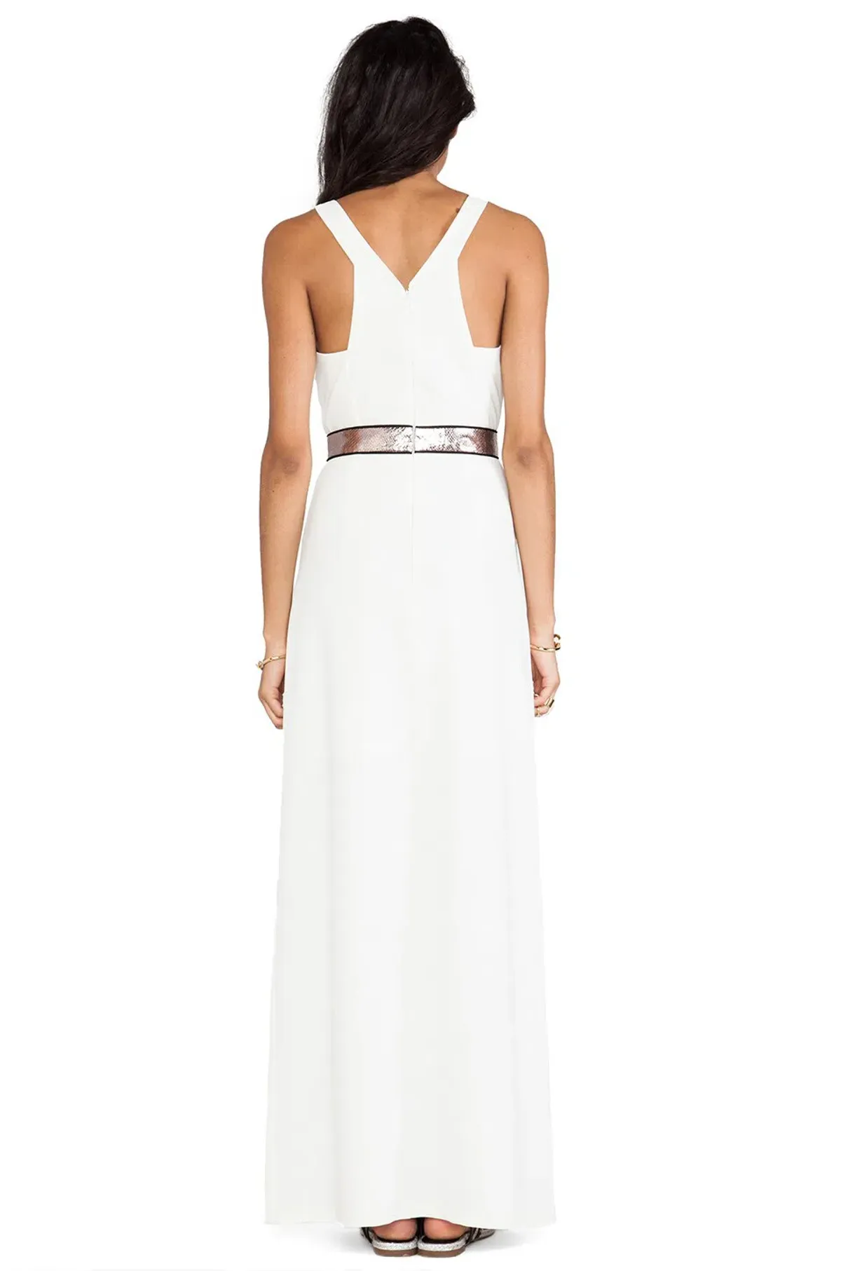 Bariano Lumier Queen Serpent Maxi Dress White Size 6 - Image 3