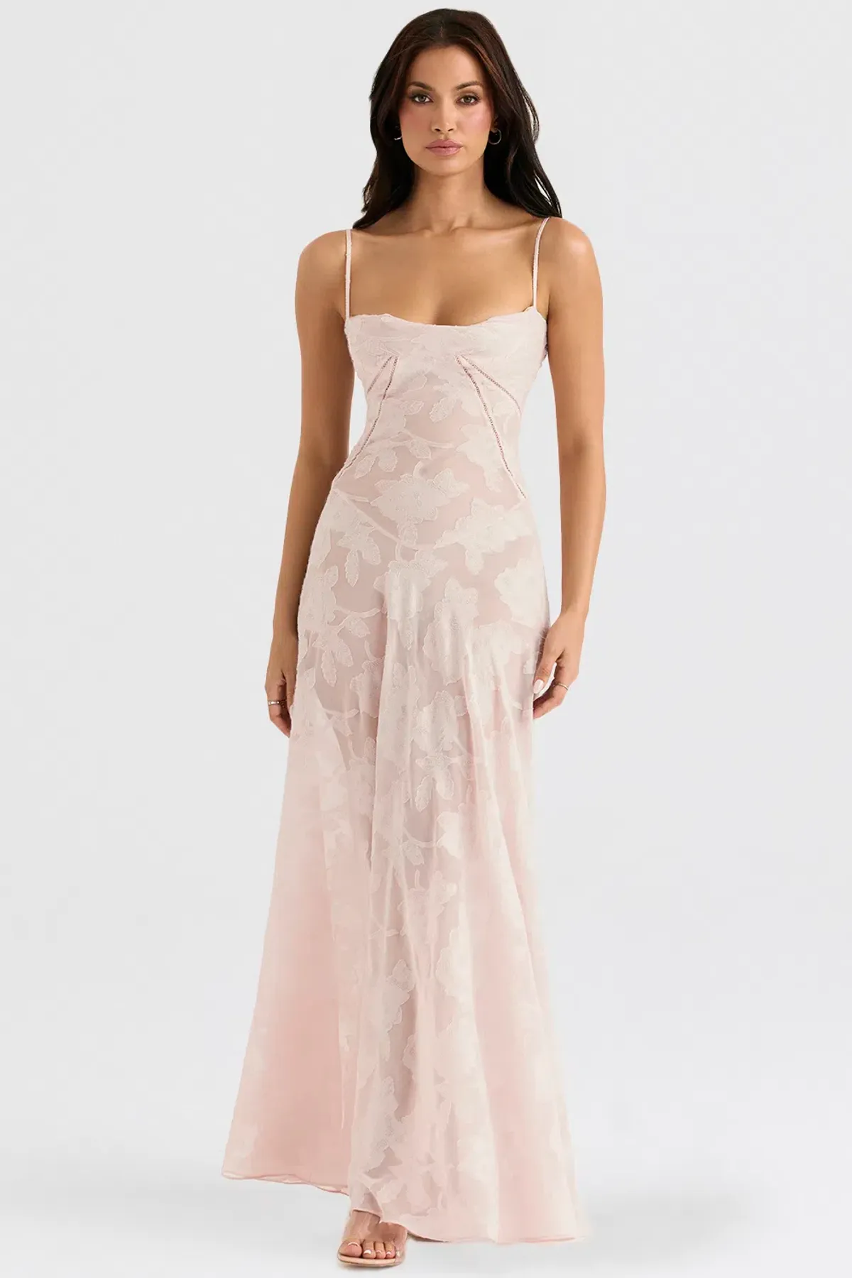 House Of Cb Seren Maxi Dress Soft Pink Size 8 - Image 2