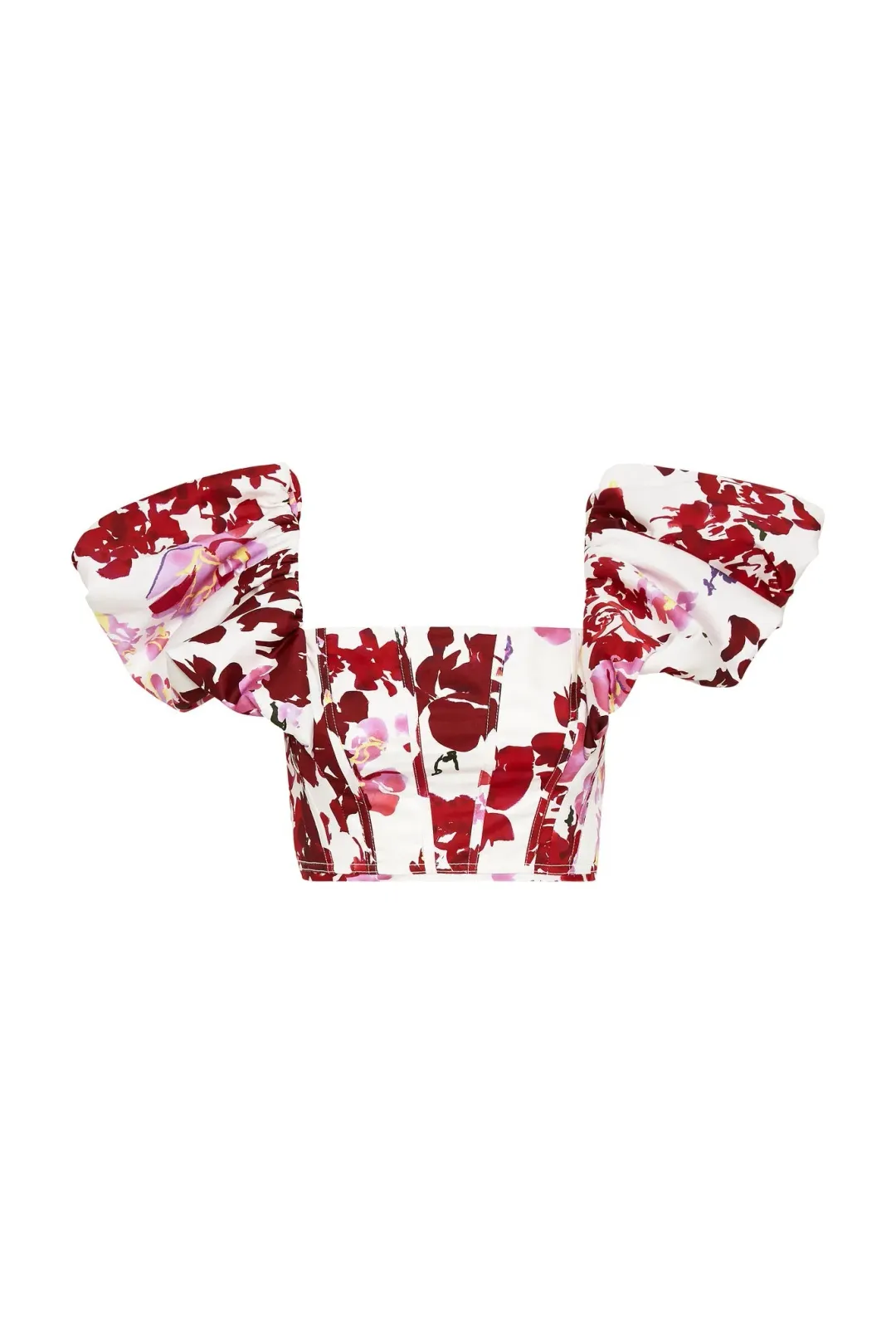 Aje Margot Bubble Frill Top and La Vie Bubble Mini Skirt Set Roses Of Provence Print  Size 6 for rent on The Volte - main image