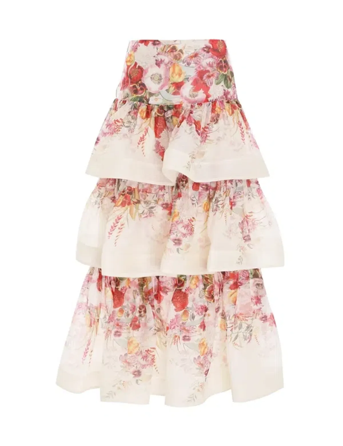 Zimmermann The Wonderland Skirt and Bralette in Elka Poppy Ivory Print Size 0 AU8 - Image 2