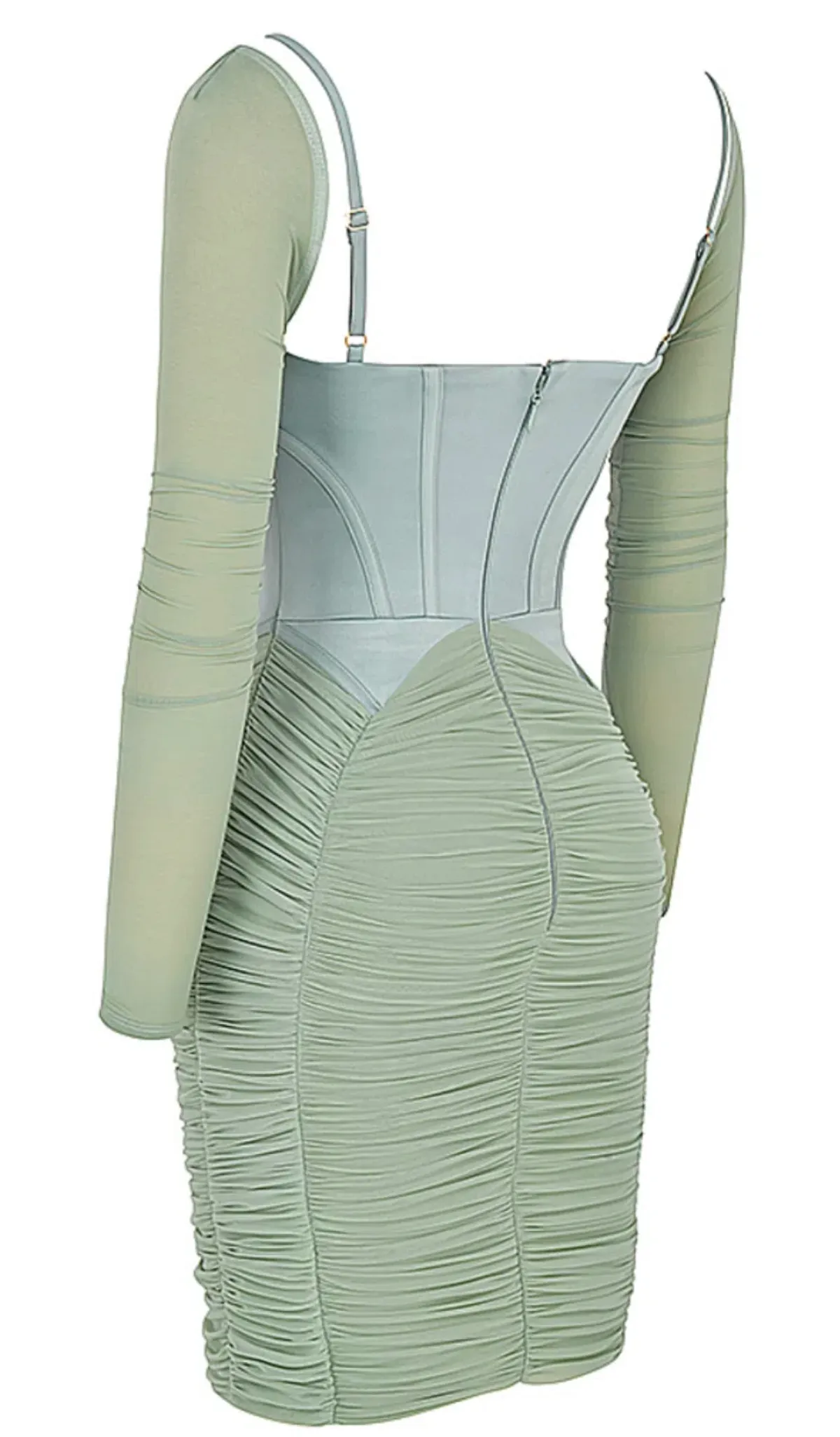 House Of CB Freyja Gathered Corset Dress Green Size XS / AU 6 - Image 7