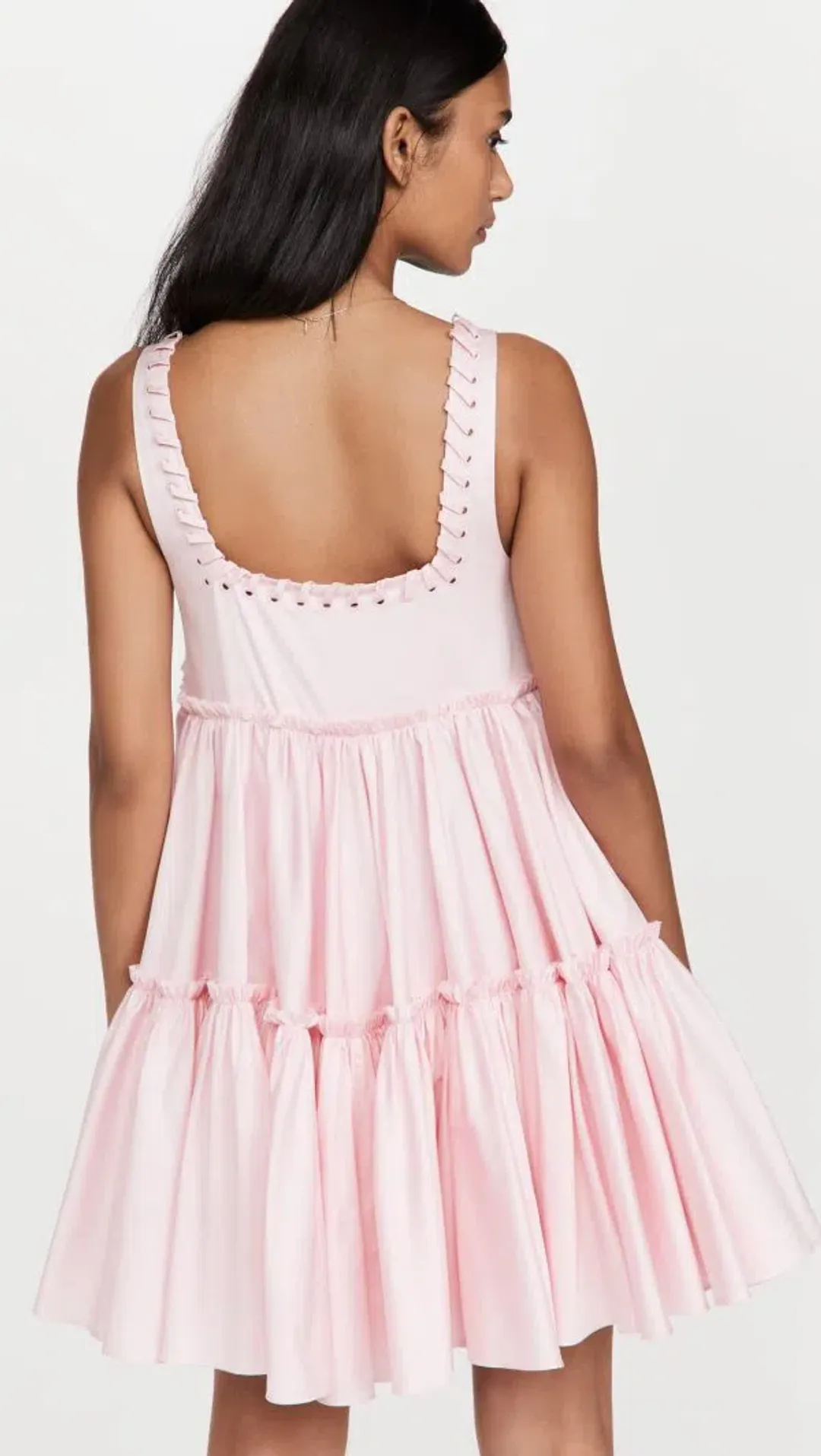Aje Hushed Laced Sleevless Mini Dress Pink Size AU 6 for rent on The Volte - main image