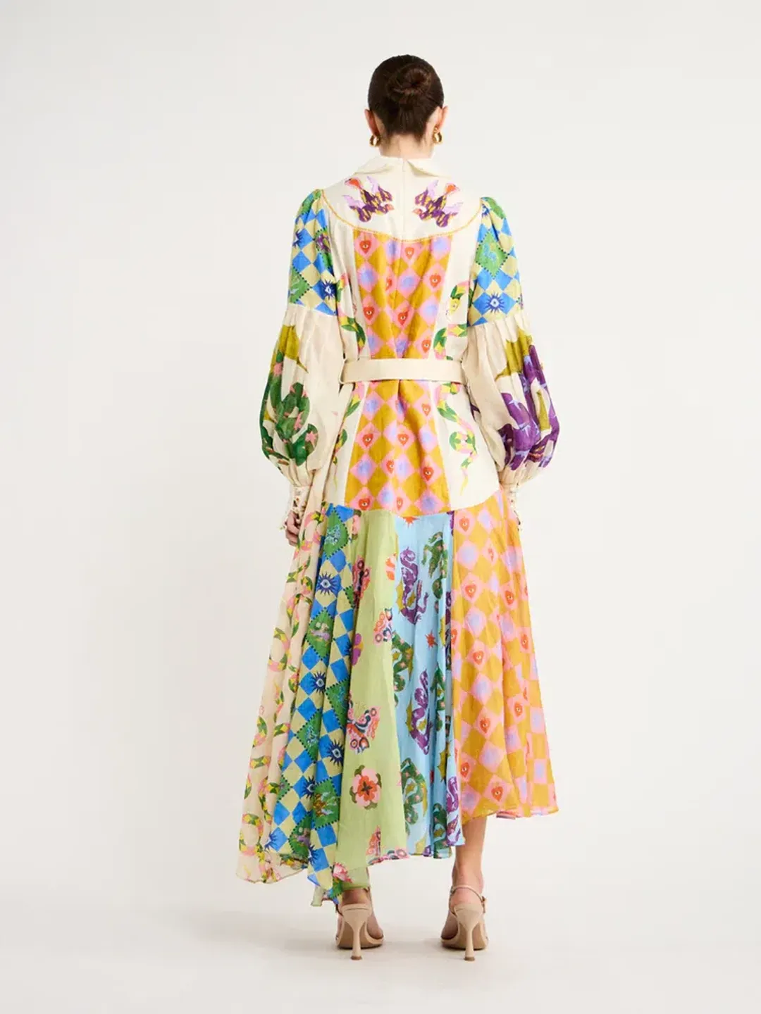 Alemais Lou Balloon Sleeve Shirt Dress Multi Size 14 for rent on The Volte - main image