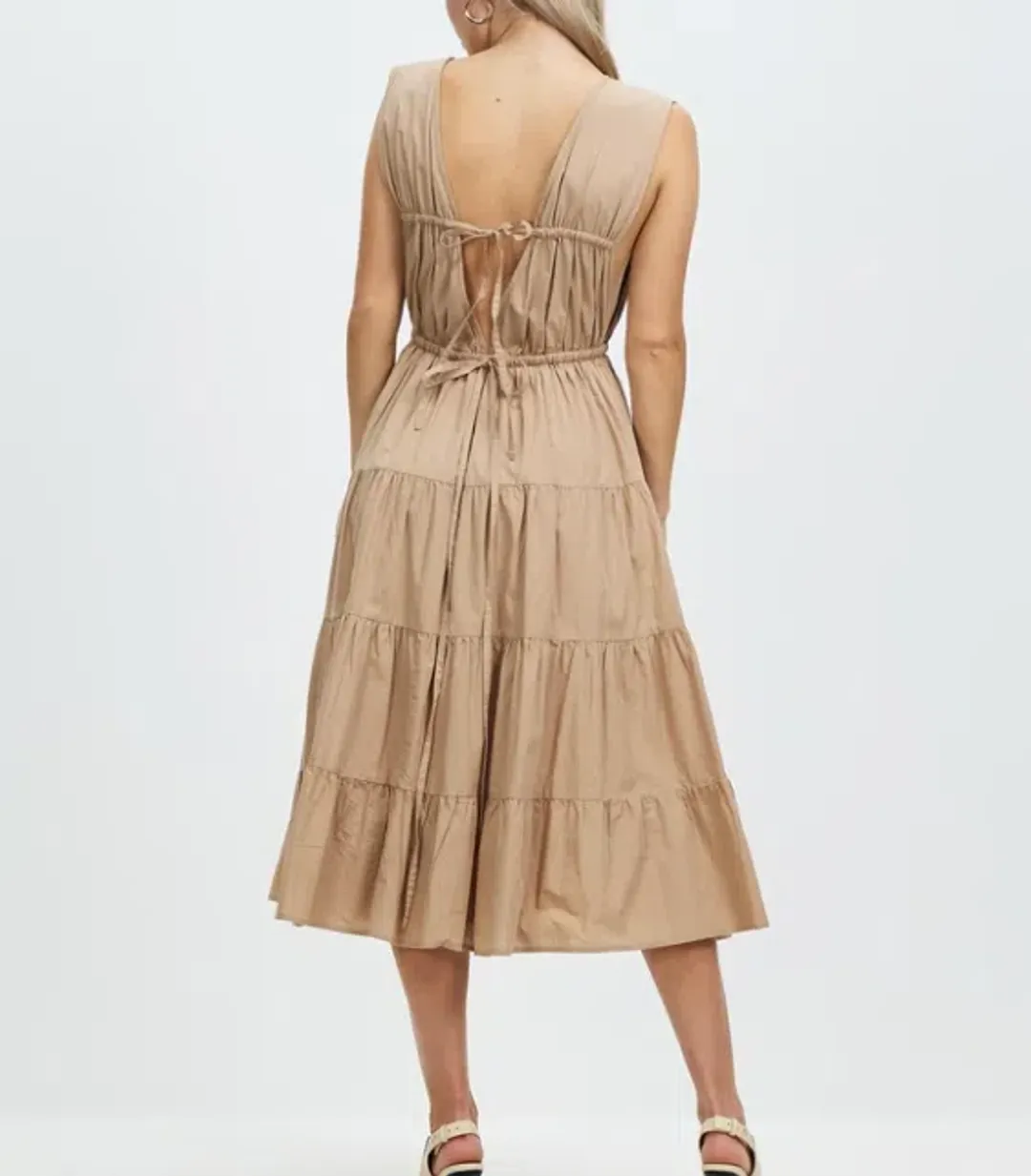 Palm Noosa Wish You Were Here Midi Dress Brown Size 12 for rent on The Volte - main image