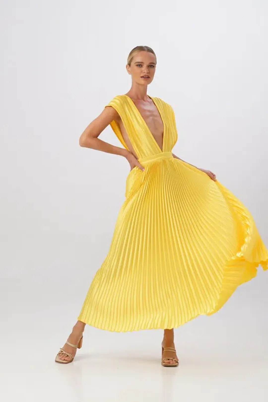 L’Ideè Canary Gala Gown Yellow Size 10 for rent on The Volte - main image