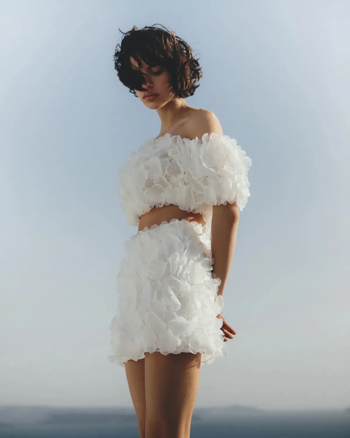 Selezza London Mabel Top & Mia Mini Skirt Set Lily White Size AU 6 - Image 1