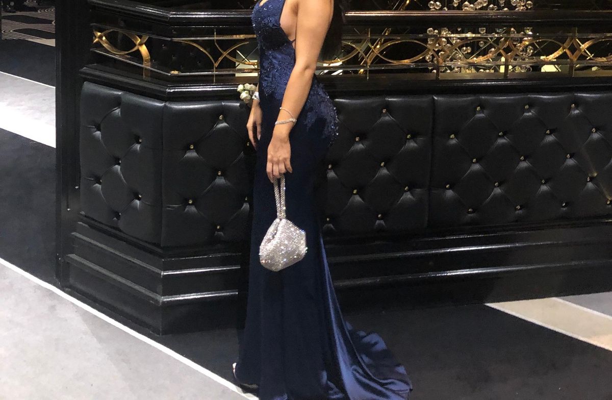 Portia & Scarlett Valentina Gown Navy Size 6 - Image 2