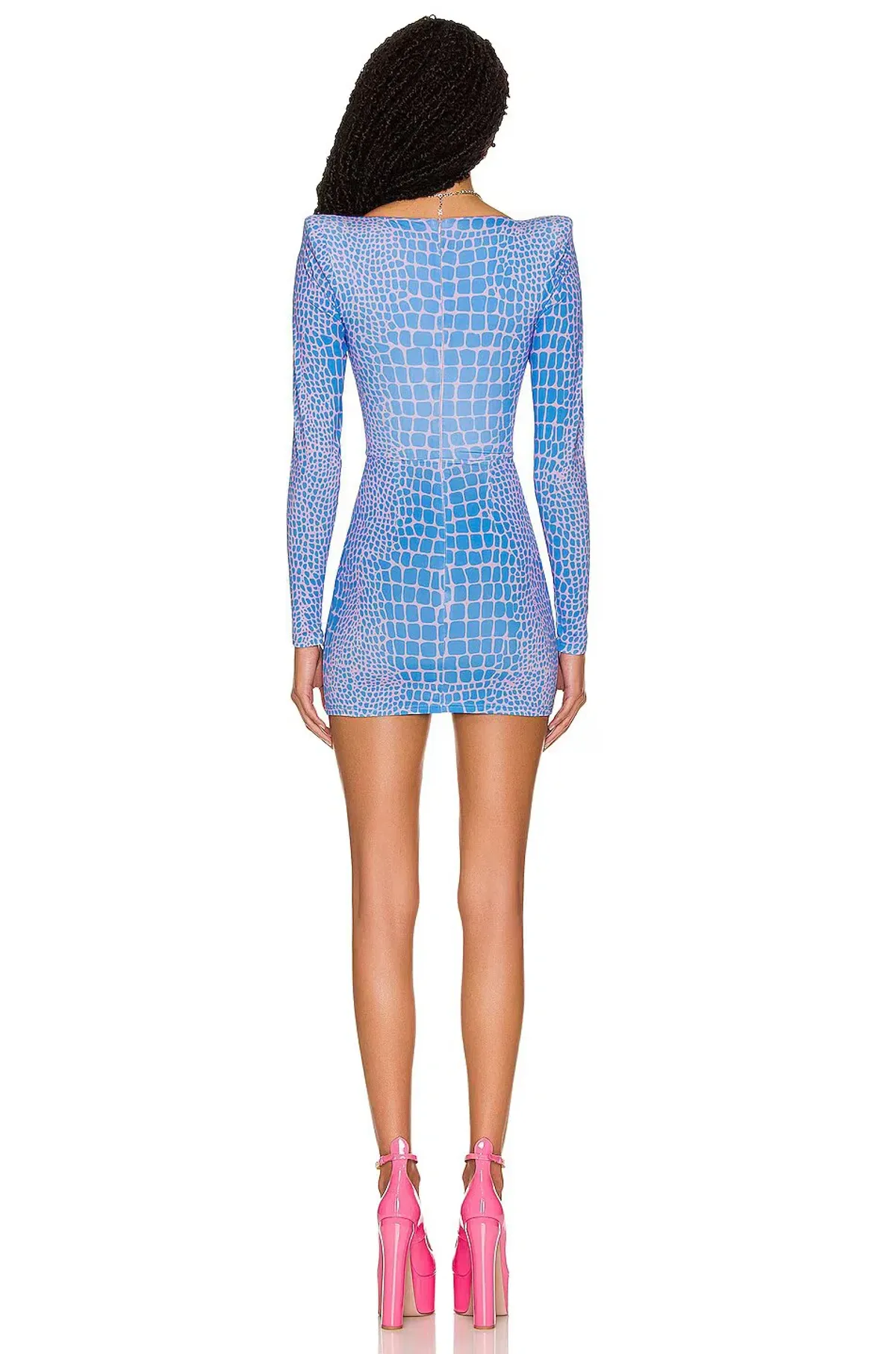 Alex Perry Neon Jersey Mini Dress Blue Size AU 6 - Image 2