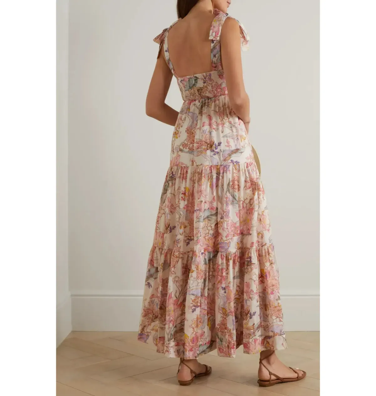 Zimmermann Cira Tiered Cotton-voile Midi Dress Floral-Print Size 1 / AU 10 - Image 2