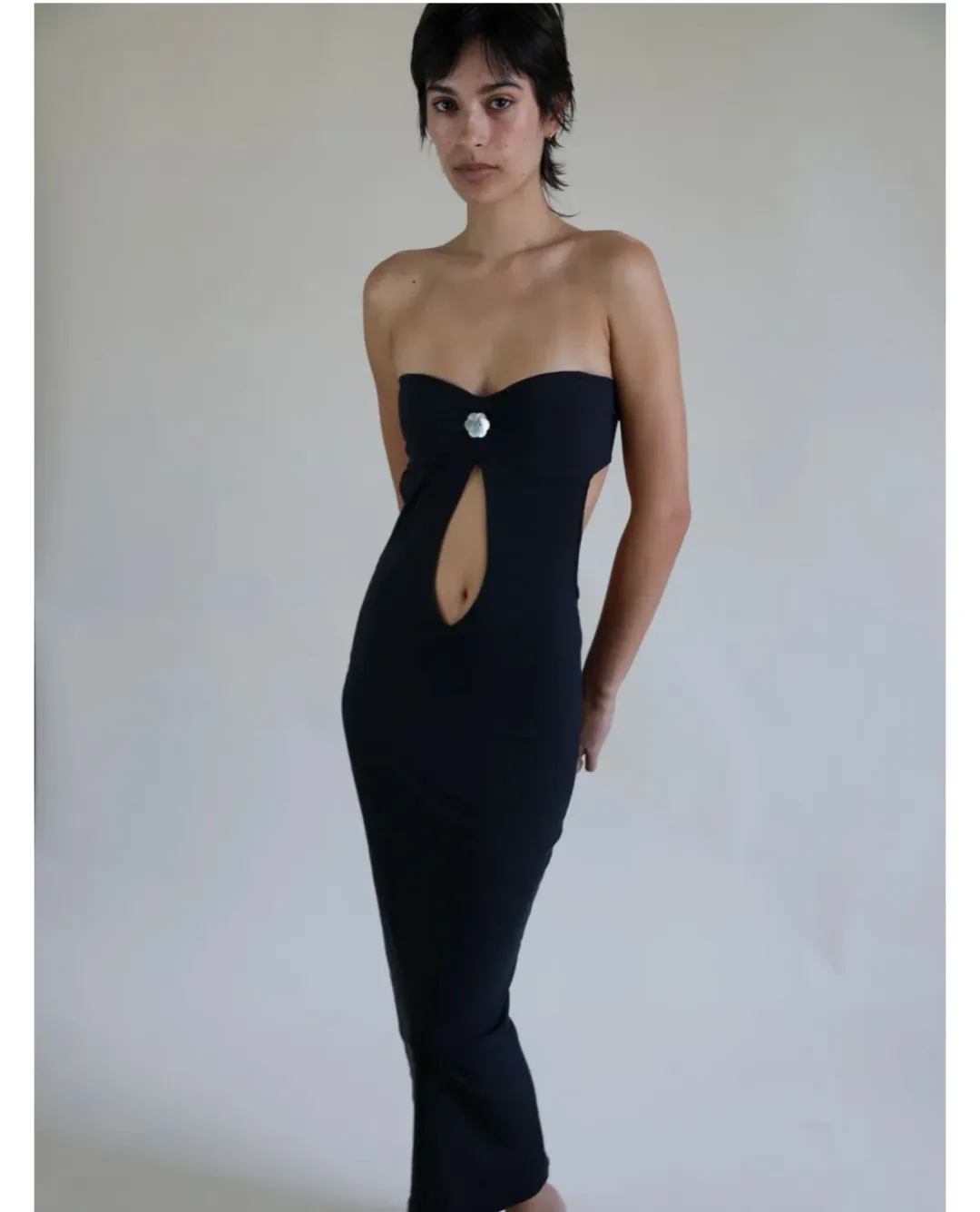 BUCI NYC Long Flower Dress Black Size 6 for rent on The Volte - main image