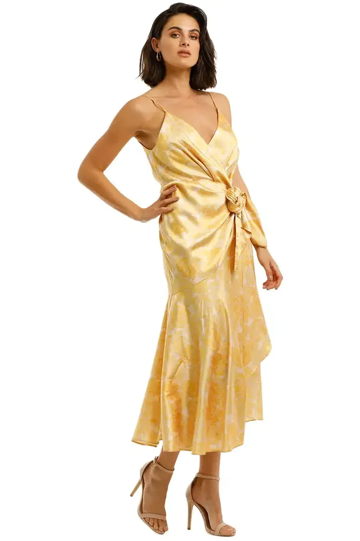 Acler Dana Wrap Midi Dress Floral Size 12 - Image 3