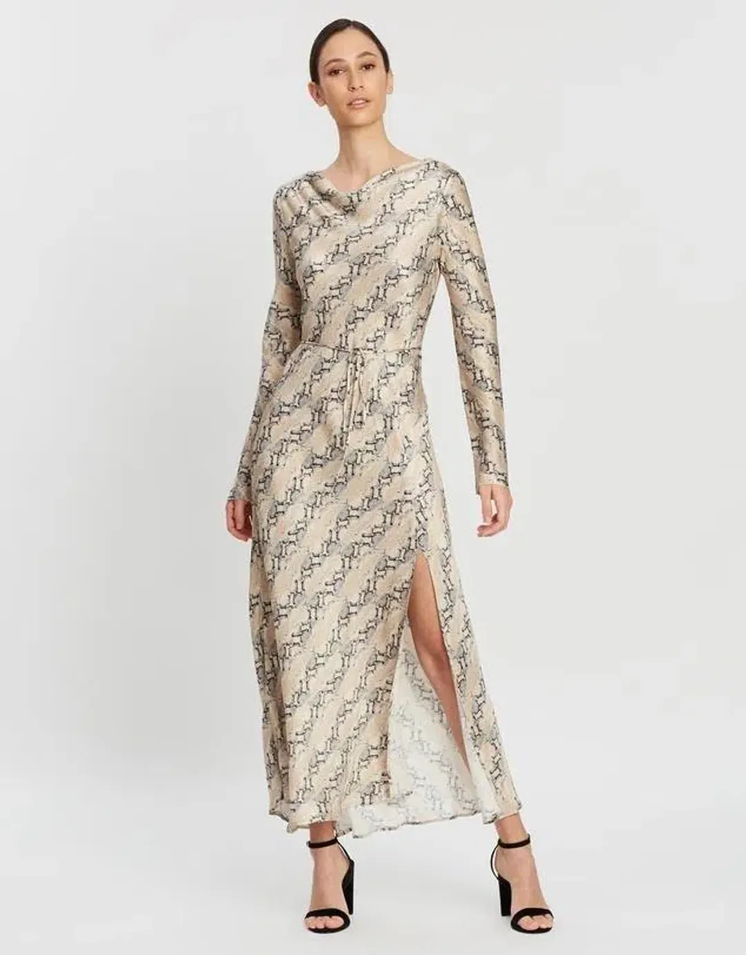 Bec & Bridge Long Sleeve Midi Dress Python Size 8 for rent on The Volte - main image