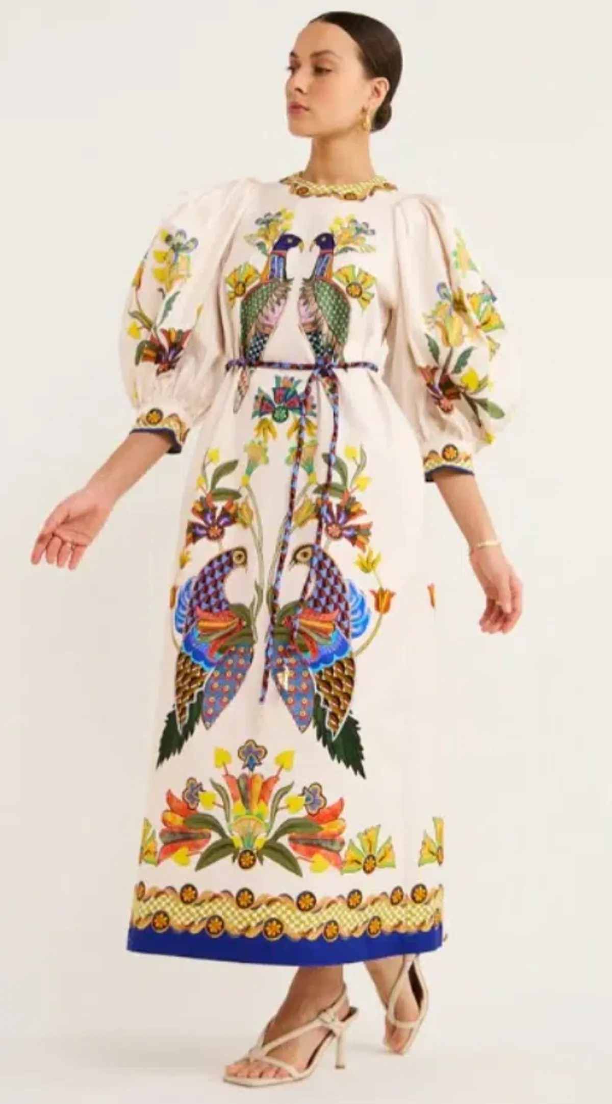 Alemais Effie Puff Sleeve Midi Dress Print Size 8 - Image 1