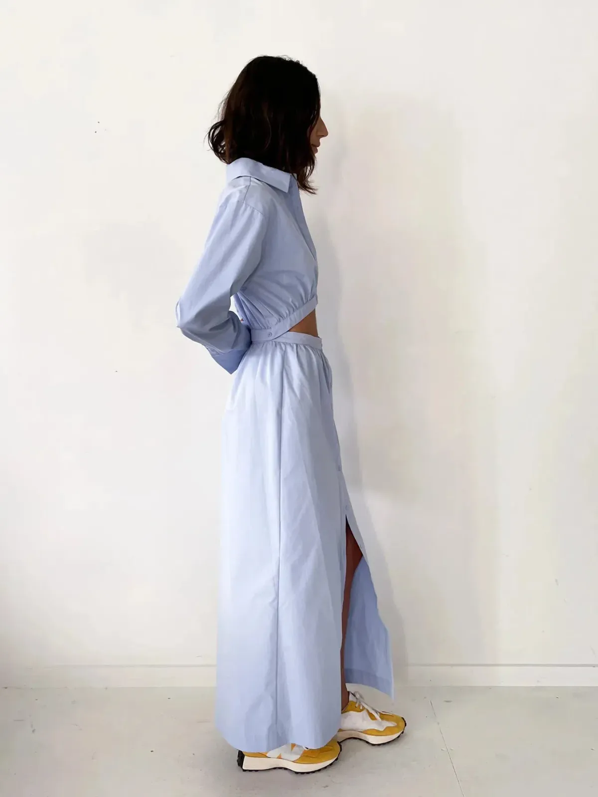 Sir the Label Ilkin Deconstructed Shirt Dress in Ice Blue Size 1/Au 8 - Image 2